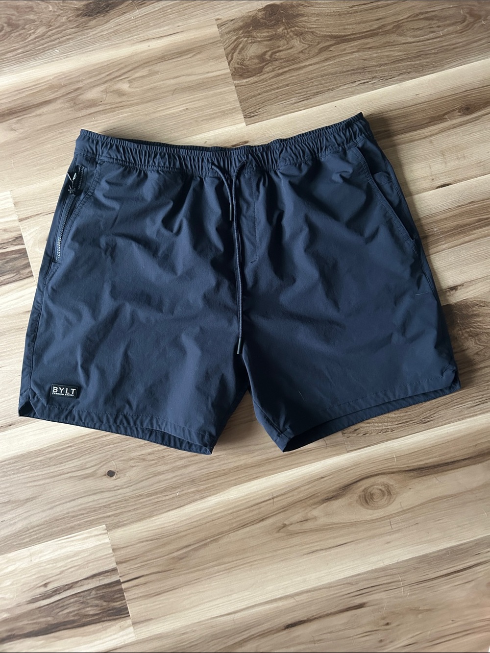 BYLT Basics Black  Athletic Shorts with Zipper Pocket